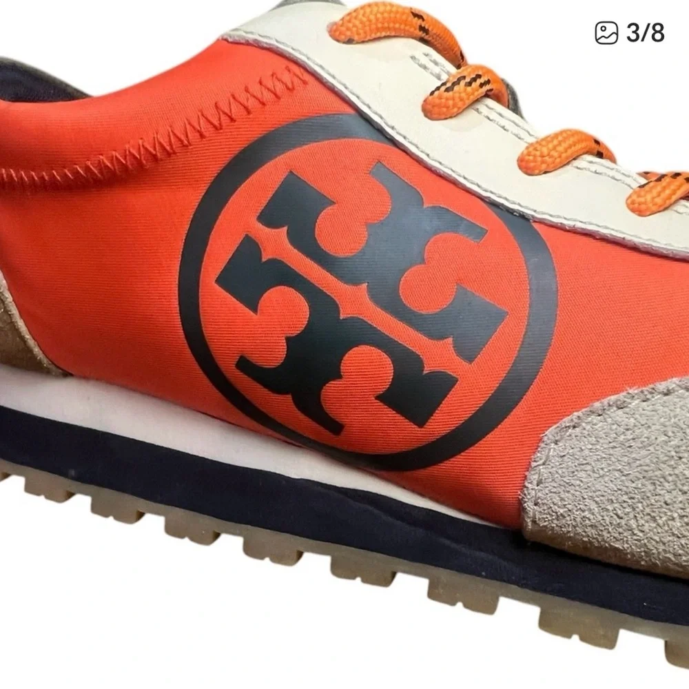Tory Burch Orange and Black Sneakers - Picture 2 of 8